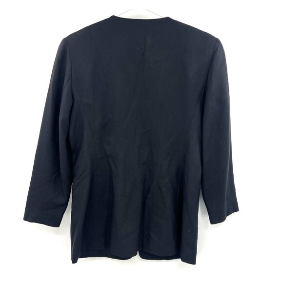 Vintage Neiman Marcus 100% Silk Black 2 Button Blazer Women's 6 - Picture 3 of 3